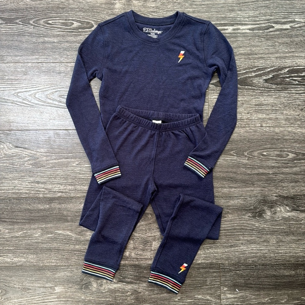 Navy lightening bolt pj set
